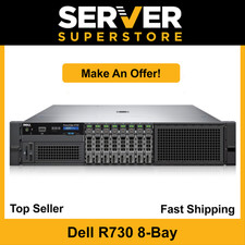 Dell PowerEdge R730 Server 2x E5-2667 V3 - 3.2GHz H730 256GB RAM 2x 1TB SAS