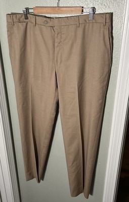 Canali 1934 Dress Pants Trousers Beige Twill Wool Flat Front Mens 38x31 ITALY