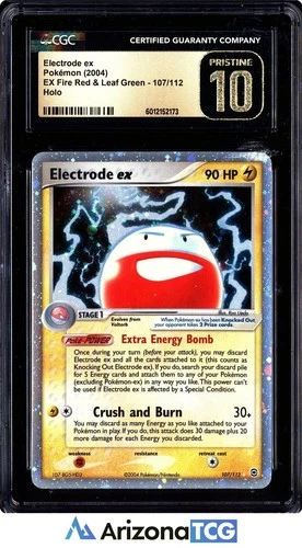 Pokemon 2004 Electrode ex 107 Holo EX Fire Red & Leaf Green BLACK LABEL CGC 10