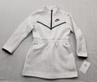 New Youth Nike TECH Girls Sweatshirt Dress 1/4 Zip Size 6 (5-6Y) $85