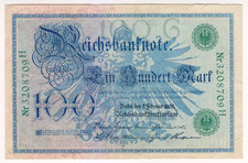 1908 Germany 100 Mark 3208709 Reichbanknote Paper Money Banknotes