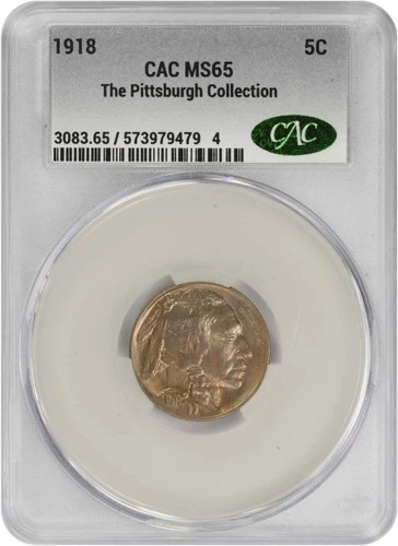1918 Buffalo Nickel MS65 CACG