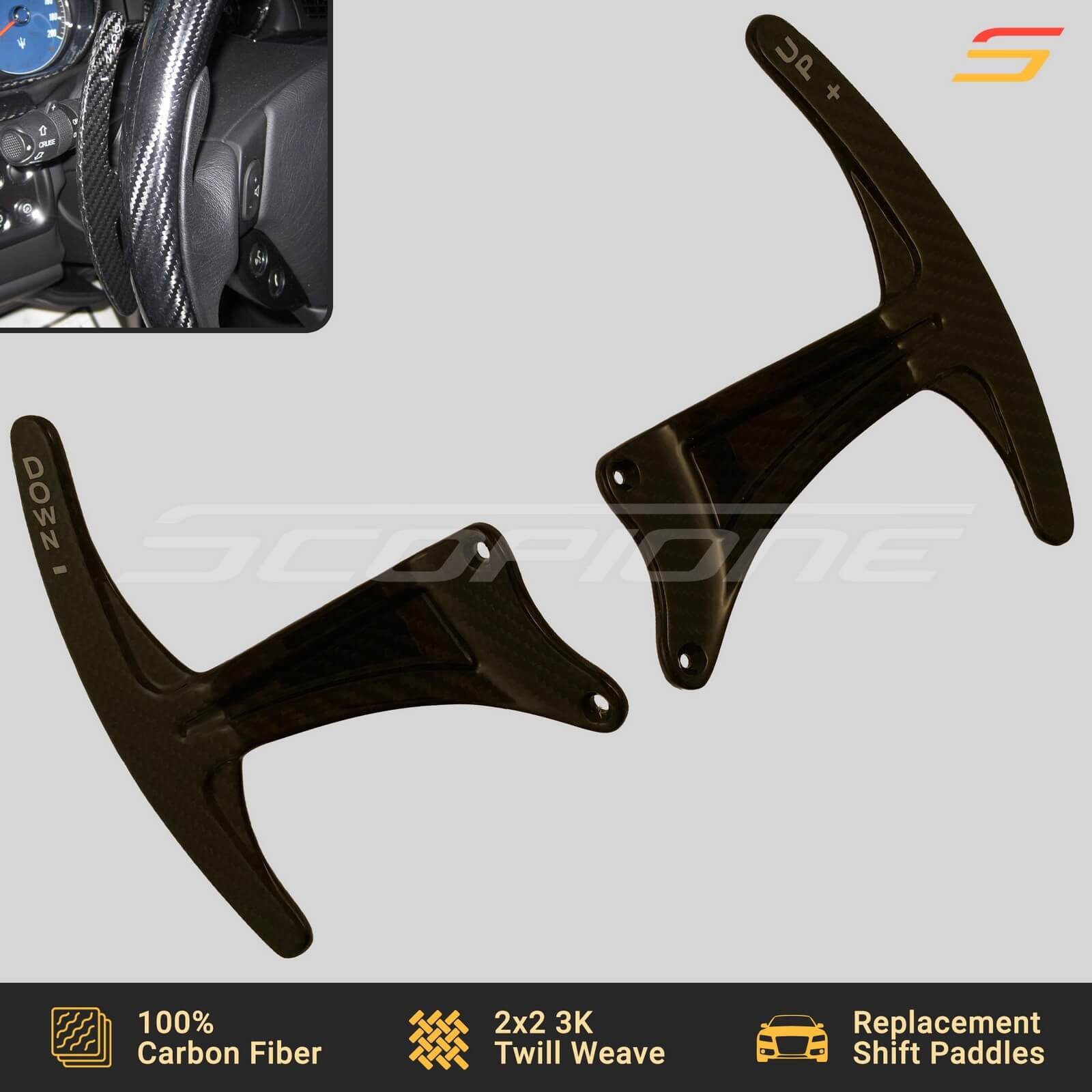 Scopione Carbon Fiber Shift Paddles for Maserati GranTurismo Cabrio Quattroporte