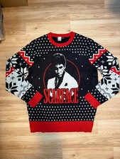 Scarface Ugly Christmas Sweater XL Tony Montana Holiday Knit Black Red