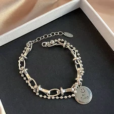 Women’s Solid 925 Sterling Silver Bracelet | Simple Vintage Handmade Bangle New