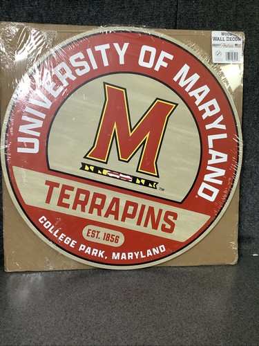 University Of Maryland Terrapins Open Road Brands Large 22” Wood Wall Decor M78B - Picture 1 of 2