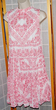 Calvin Klein Pink&White Lined Chiffon Tiered Party~Cocktail Dress~LikeNew~Sz. 12