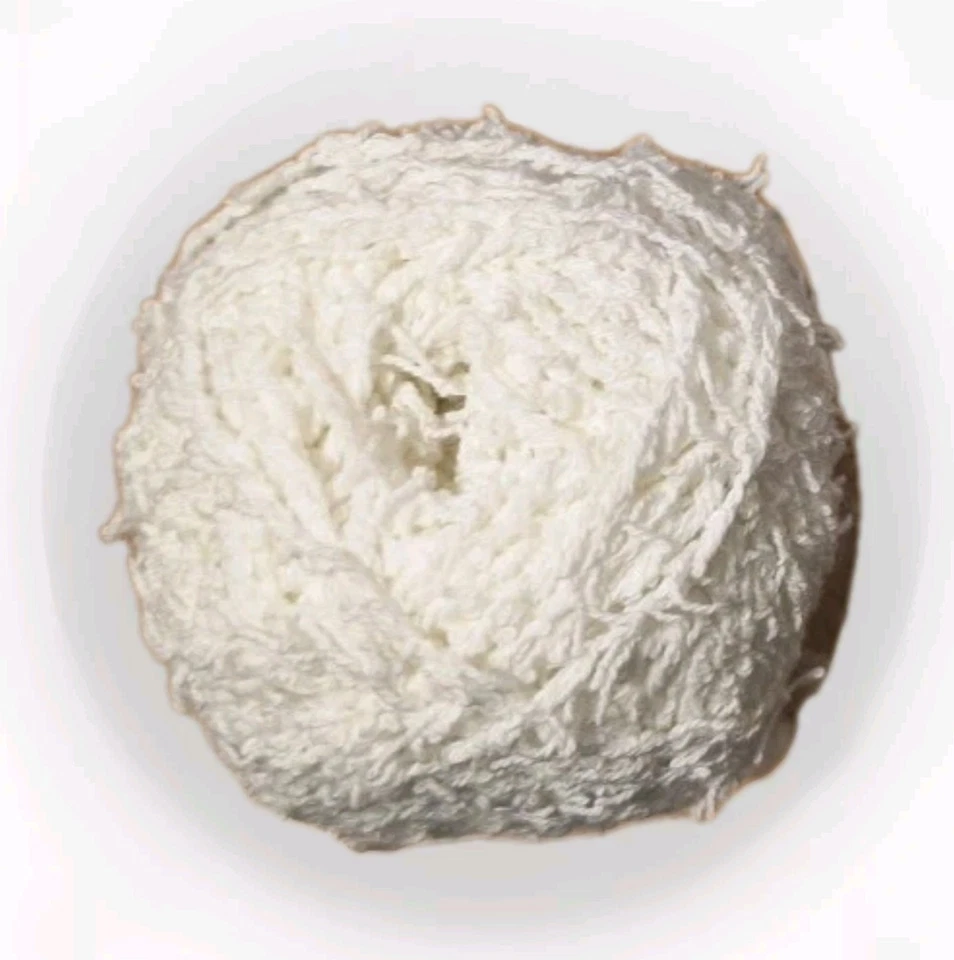 10-Pk Herrschners Whishy Washy Scrubby Yarn Crochet Knit 100% Cotton White Dove - Image 3 of 3