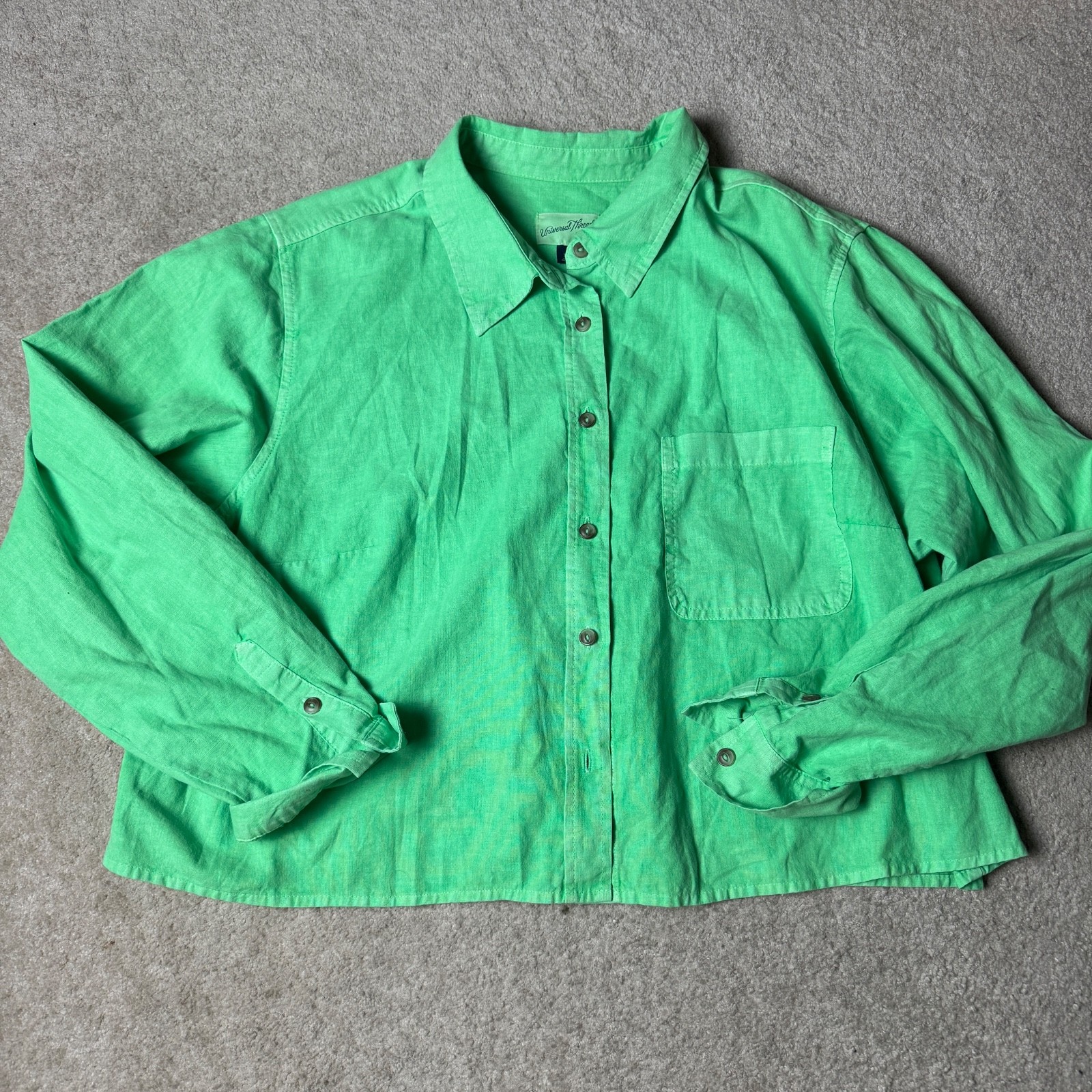 Universal Thread Womens Cropped Button Up Shirt 2… - image 1