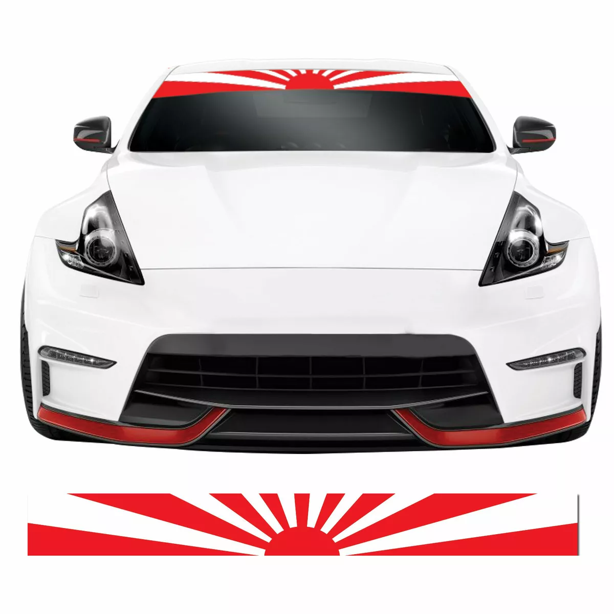 Rising Sun JDM Sunstrip Drift Turbo Modified Car Windscreen Vinyl Sticker  Banner