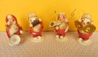 VTG CHRISTMAS PAPER MACHE SANTA/ELF MUSICIANS, 4 PCS, MID 1900'S, JAPAN