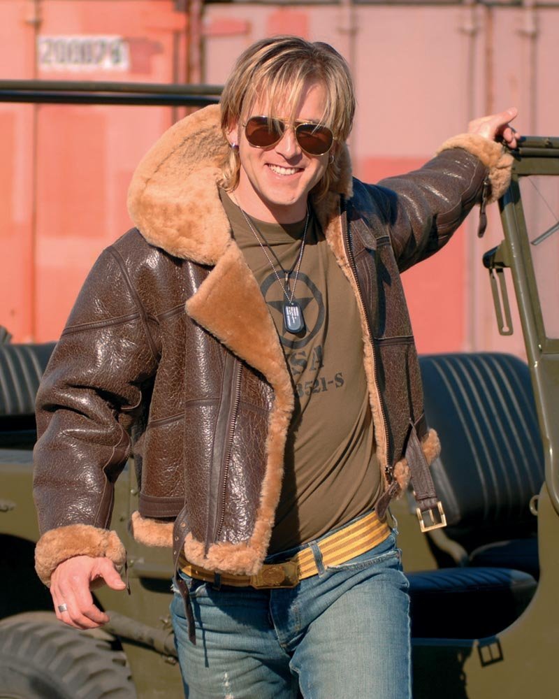 Mil-Tec Britische Royal Air Force Fliegerjacke Lammfell Jacke