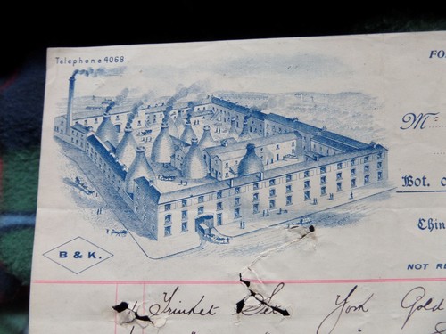 FOLEY POTTERIES BARKERS KENT LONGTON STAFFORDSHIRE BILLHEAD 1898 POTTERY POTTER - Picture 4 of 8
