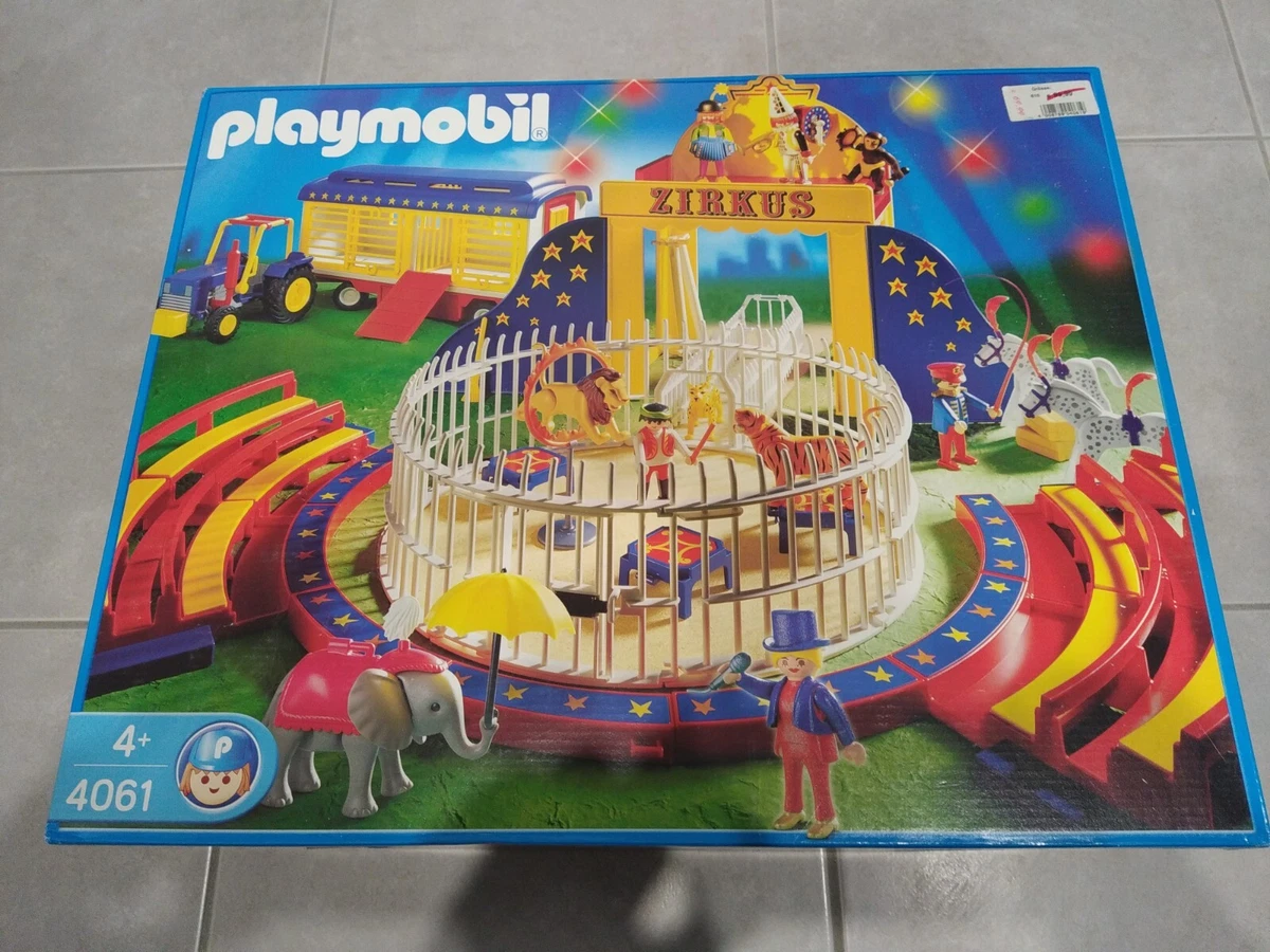 PLAYMOBIL : Grand Chapiteau De Cirque Avec Cage Aux Fauves Et 8 Personnages - Vintage