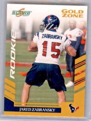 2007 Score Gold Zone Jared Zabransky Rookie #373 417/600 HOUSTON TEXANS