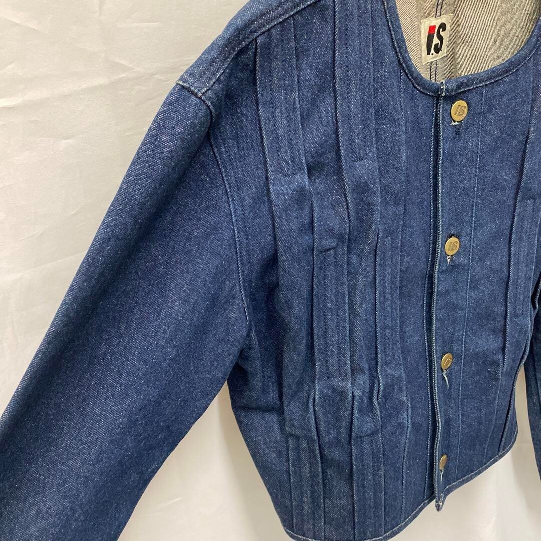 I.S. ISSEY MIYAKE Wave Pleats Denim Jean Jacket M Blue I.S. ISSEY MIYAKE Wave Pleats Denim Jean Jacket M Blue