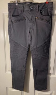 American Eagle Super Stretch Black Jeggings Women s Zip Thighs Pockets Size 6