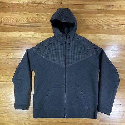   Rare *See Video * Nike Tech Fleece Windrunner Hoodie Jacket Mens L Grey 3M