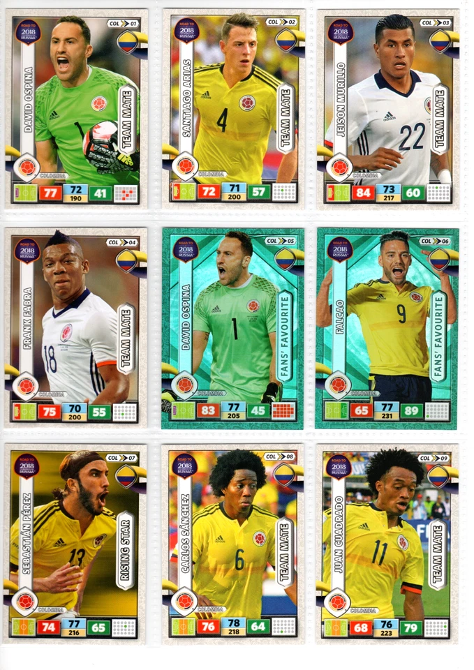 COLOMBIA FOOTBALL TEAM CARDS 18/18 FULL SET! - PANINI FIFA WORLD CUP 2018 - Image 2 of 4