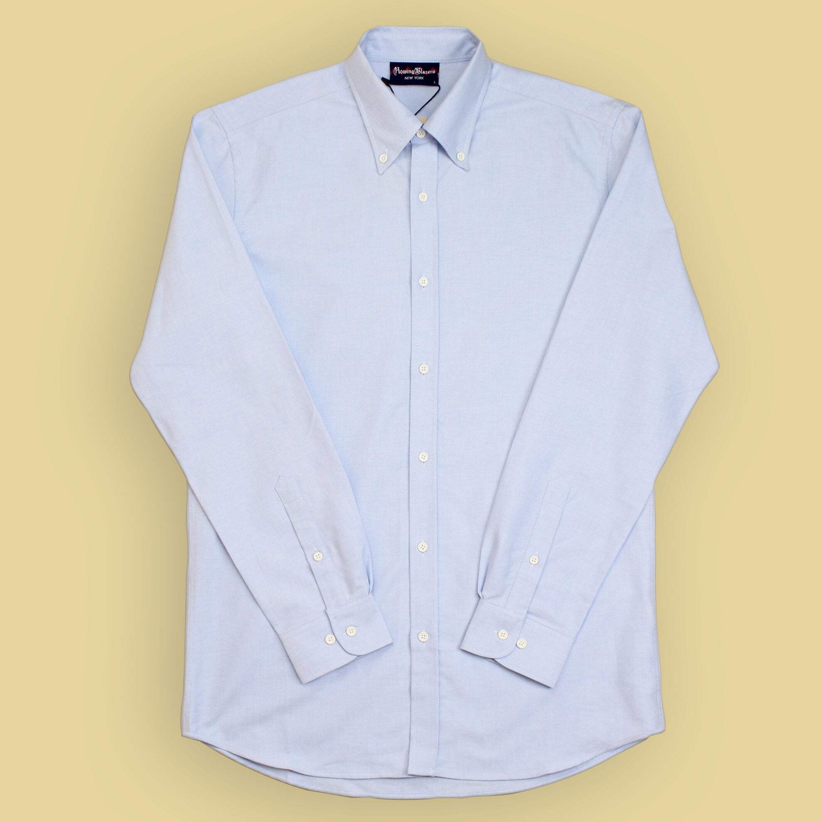 FILA Blazer canottaggio blu Oxford tessuto 100% cotone camicia colletto abbottonato L nuovo con etichette