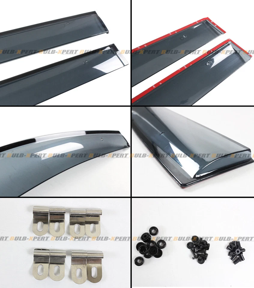 JDM PREMIUM VISERA DE VENTANA DE HUMO DE BAJO PERFIL CON CLIPS PARA TOYOTA SIENNA 2011-2020 Foto 3 de 4