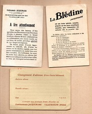 publicité vieux papiers  LA BLEDINE JACQUEMAIRE  (3 documents)  (P40259)