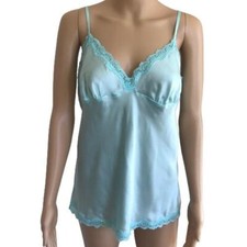 VTG Y2K Victoria s Secret Pure Silk Cami Top Blue Size Large