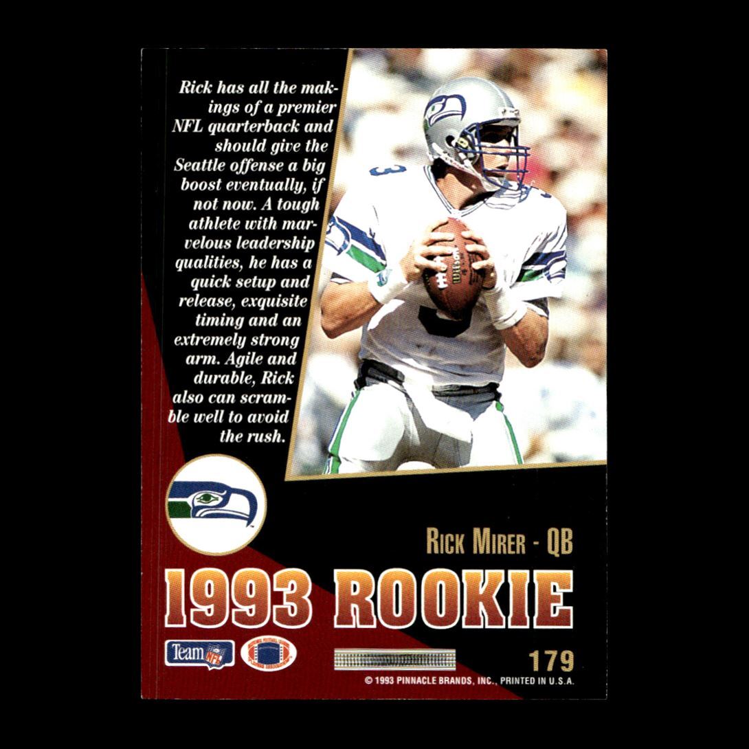 【たけまる】COOPER DESIGNS V1 　8’8 Rick Mirer 1993 Select Rookie Seattle Seahawks #179 R327A 22