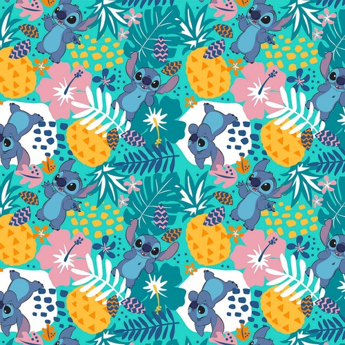 Lilo & Stitch Jungle Cotton Fabric - Picture 2 of 3