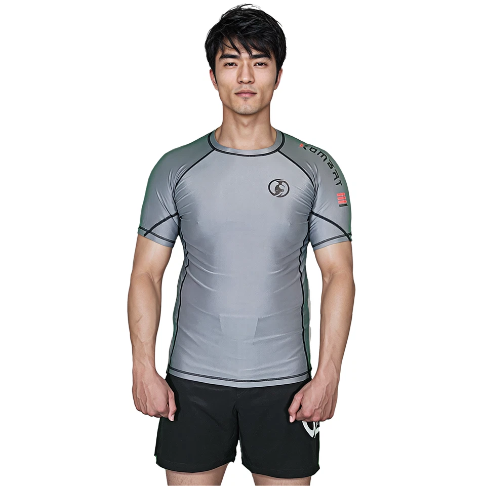 Camisa de compresión KOMBAT para hombre BJJ protección contra erupciones manga corta, MMA No-Gi Foto 4 de 4