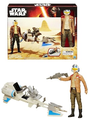 DISNEY HASBRO Star Wars Speeder Bike With Poe Dameron Action Figure