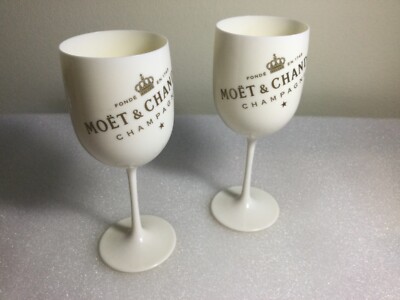 SALE!! Moet & Chandon White Ice Imperial Acrylic Champagne Glasses x 2