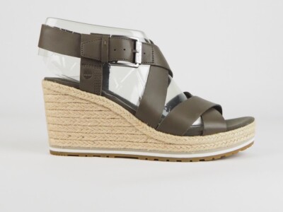 Timberland Nice Coast Cross A1MTA Canteen Damen-Ledersandalen mit Keilabsatz