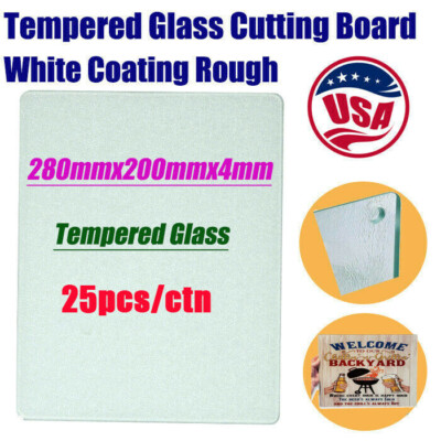 25/CTN Sublimation Blank Tempered Glass Cutting Board Rough 11in x 7.9in Coating
