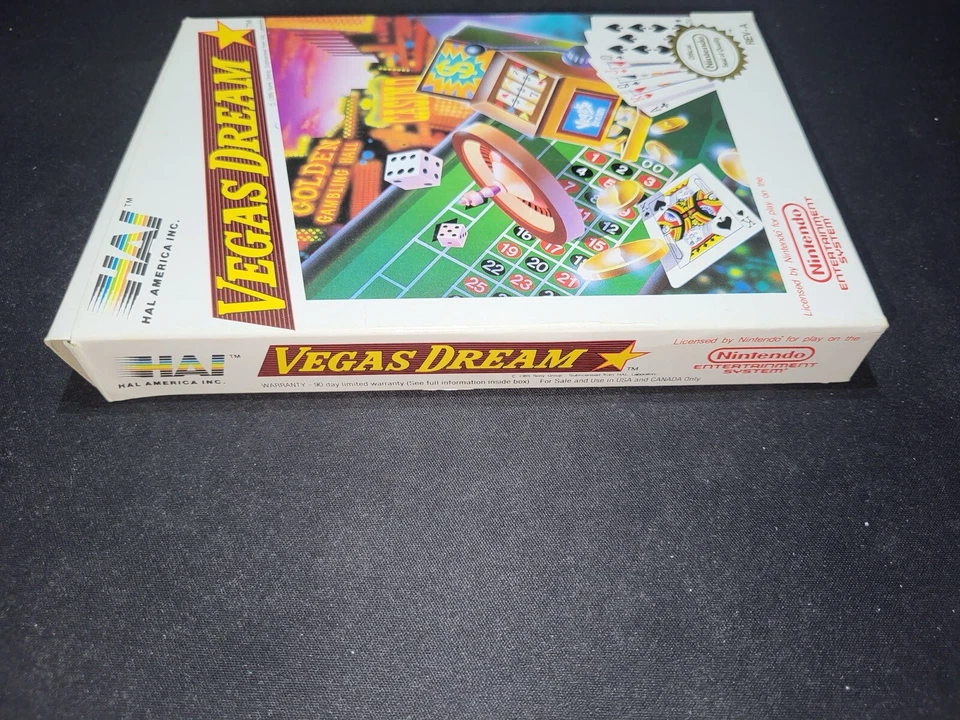Vegas Dream Casino HAL Auténtico Nintendo NES EXCELENTE+ Estado COMPLETO y caja! Foto 4 de 4