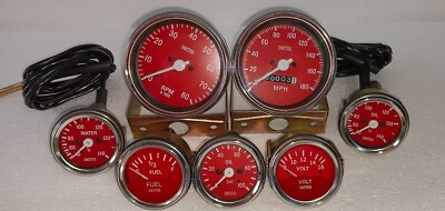 Smiths Gauges Kit 80 Mm Speedo Tacho,52 Mm Temp Oil Pressure Volt Fuel In White Fae Chrome Bezel - Foto 6