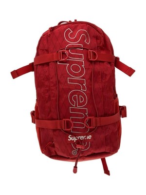 Supreme backpack rucksack 18AW with frayed zips partially peeled 