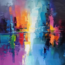 Colour Abstract Impressionism Luxury Canvas Wall Art Picture Print Colourful