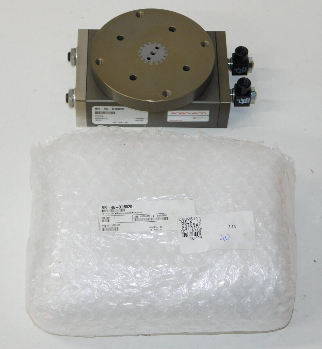 New Destaco Robohand RR-46-X15020 Medium Duty Flange Output Rotary Actuator Unit