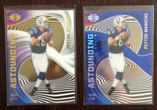 2020 PANINI ILLUSIONS ASTOUNDING PEYTON MANNING Blue & Gold Holo Lot Of (2)