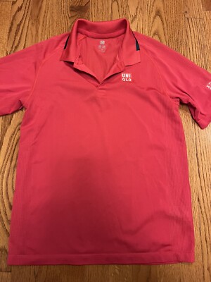 ROGER FEDERER Red TENNIS POLO SHIRT JERSEY Uniqlo Boys 13 438615