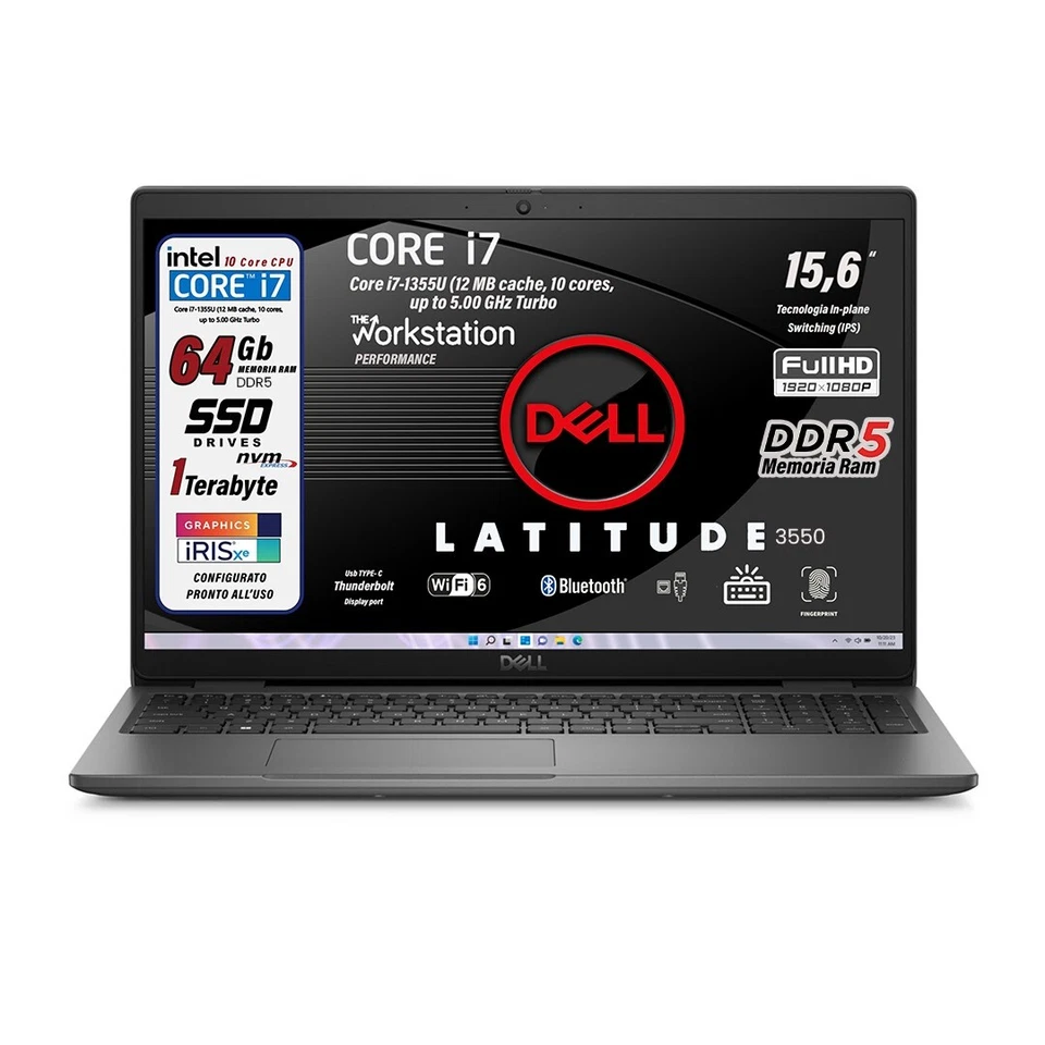 Notebook Dell Latitude Intel Core i7 1355U 10Core | SSD 1TB RAM 64GB DDR5 Retro