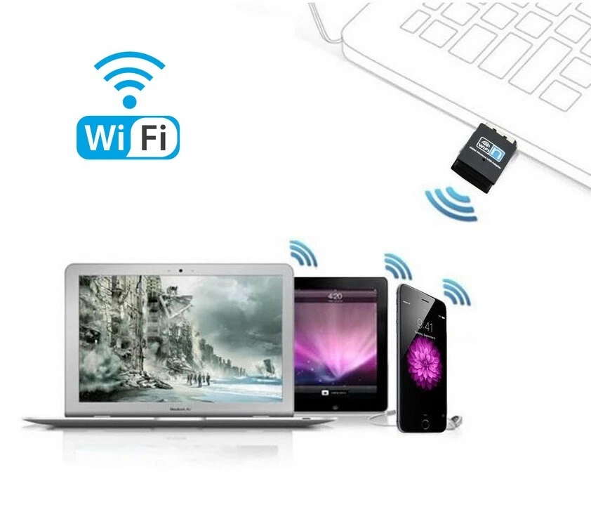 Mini Wireless Network Card WiFi Internet Adapter USB Dongle 802.11n/g/b 300Mbps - Image 3 of 4