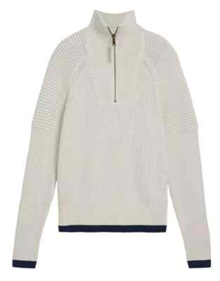 Puma X Arnold Palmer Women's Medium Golf Sweater Warm White 1/4 Zip Preppy