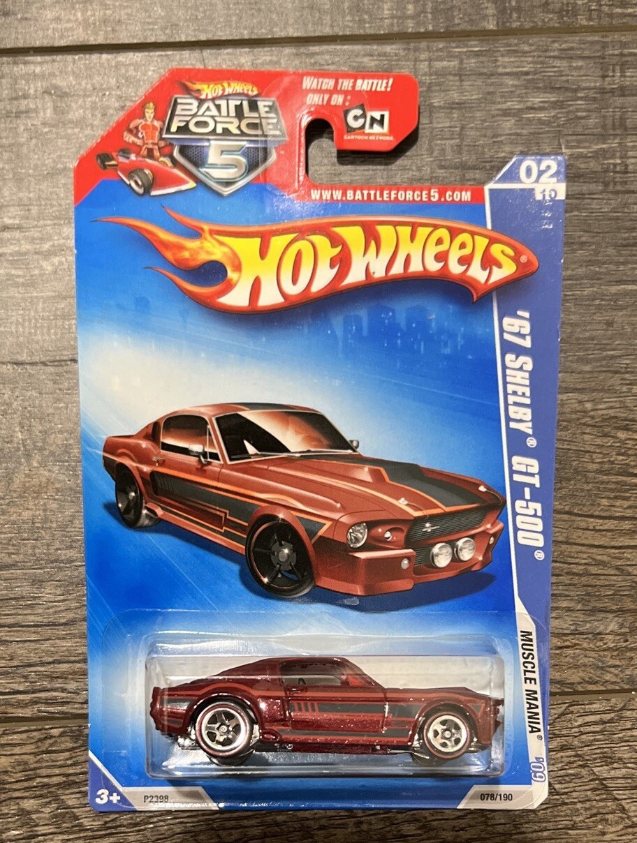 Hot Wheels '67 Shelby GT 500 Die-Cast Car - 1:64 Scale, Muscle Mania 2/10 Redline Series (Made In Malaysia) - View #8