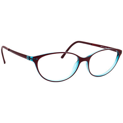 RX-ABLE WOMEN\'S SILHOUETTE 1578 EYEGLASS FRAMES BURGUNDY Silhouette Eyeglasses SPX 1578 75 5040 Titan Burgundy/Blue  main image 3