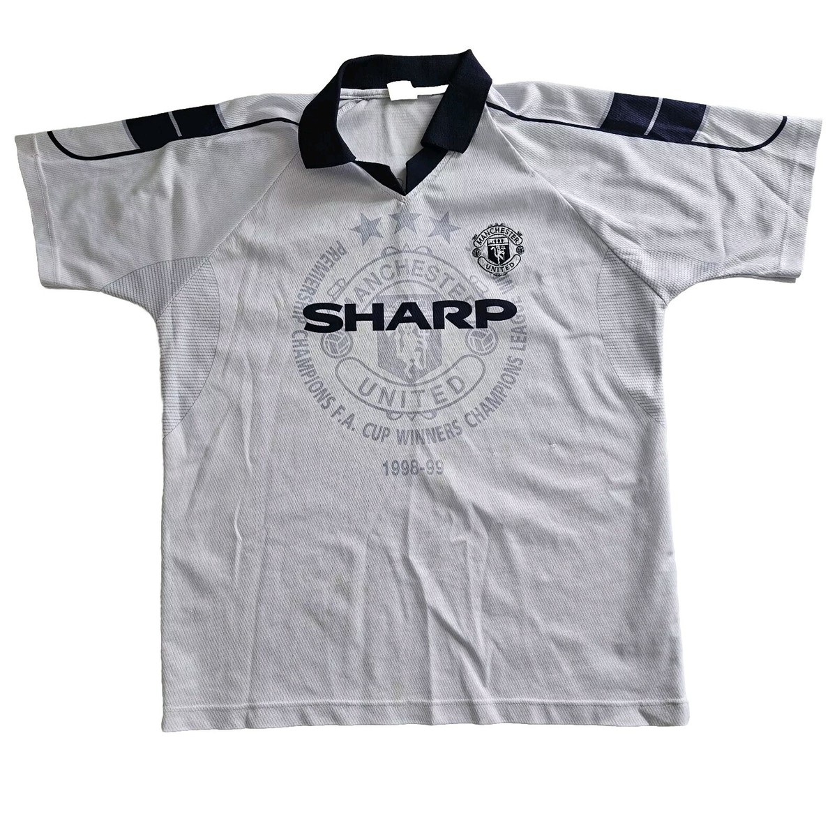 MANCHESTER UNITED FA CUP 1998 99 vintage white football shirt