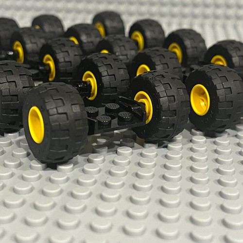 Lego 20 Matched Wheels + Tires + Axles Car Truck with 24 x 12 Balloon Tires - Picture 2 of 3