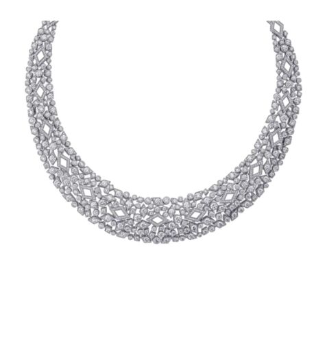 Collana Art Decò Principessa Eugenia in Argento 925 e Collana con Diamanti Stimolati