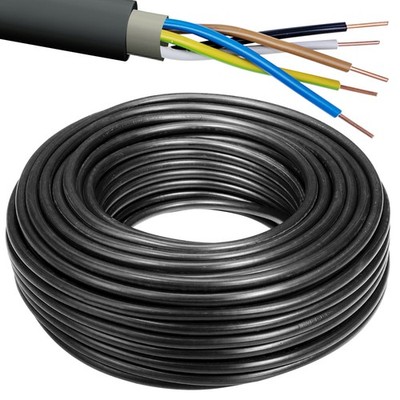 NYY-J 5x2,5 Erdkabel, Elektrokabel, Erdleitung, 5G2,5 Kabel, 5m/10m/25m/50/100m